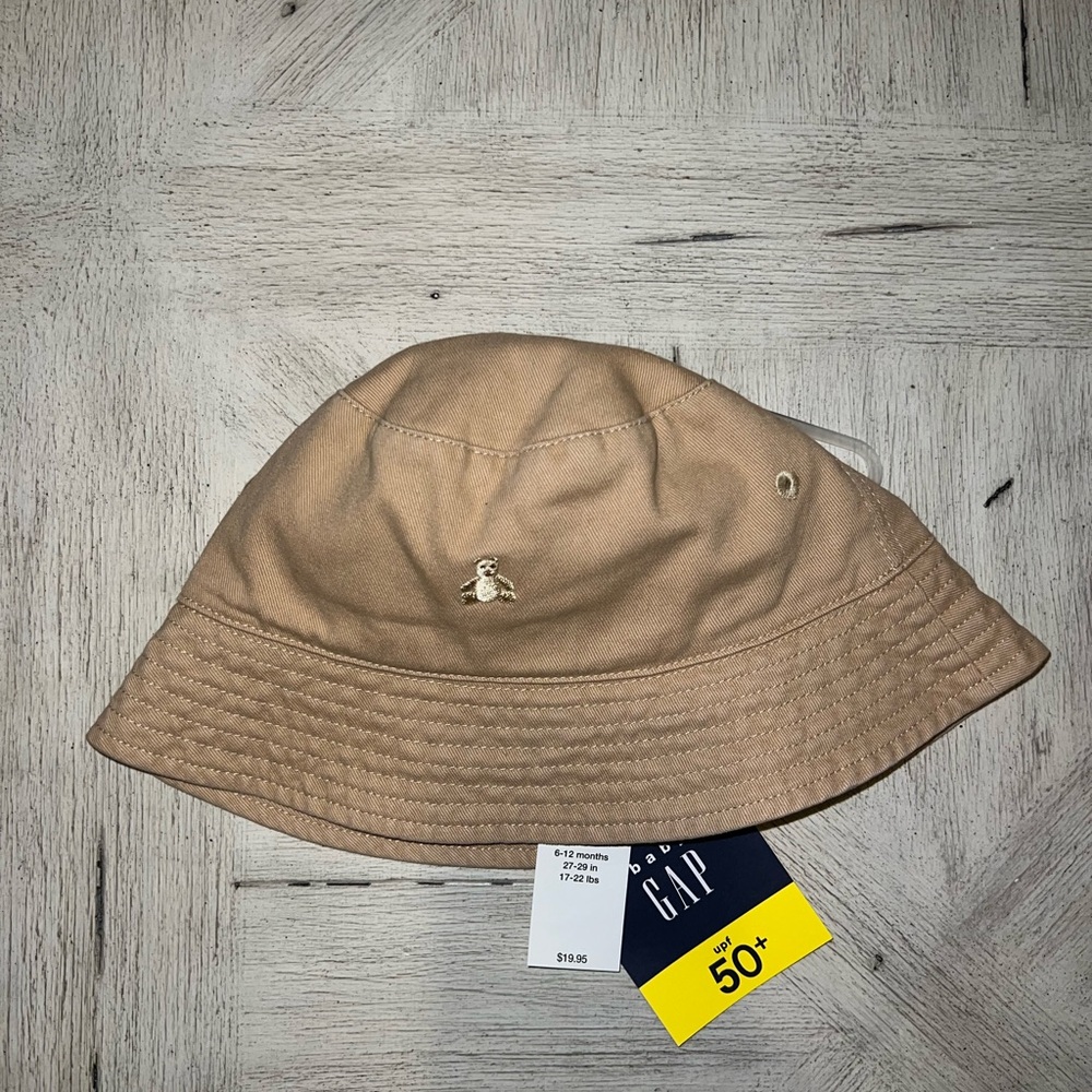 Baby Gap Khaki Bucket Hat, Size 6-12 Months, New with Tags